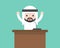 Arab saudi businessman talking on podium, politician muslim concept