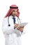 Arab saudi doctor man working writing in a clinical history