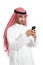 Arab saudi emirates man busy using a smart phone