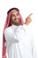 Arab saudi promoter man pointing at side