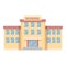 Arab school building icon cartoon vector. Muslim teacher