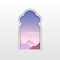 Arab window eamadan islamic vector doorm arabian traditional design icon