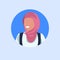 Arab woman face avatar happy arabic girl wearing hijab muslim female cartoon character portrait flat blue background