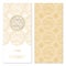 Arabesque abstract eastern element vintage white and gold background card template vector