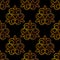 Arabesque islamic gold and black seamless pattern