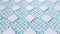 Arabesque looping geometric pattern. Blue and white islamic 3d motif. Arabic oriental animated background. Muslim wallpaper.