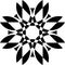 Arabesque pseudo floral shield illusion on transparent background 3