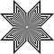 Arabesque pseudo star shield illusion on transparent background