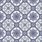 Arabesque seamless pattern in blue and grey