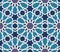 Arabesque seamless pattern in blue and grey