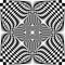Arabesque squared finish flag pseudo tridimensional shield illusion on transparent background