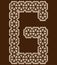 Arabesque style decorative letter.Brown cracked font.