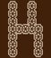 Arabesque style decorative letter.Brown cracked font.
