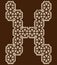 Arabesque style decorative letter.Brown cracked font.