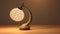 Arabesquescroll Lamp: A Detailed 3d Rendering With Warm Tones