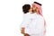 Arabian boy kissing father