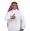 Arabian Business man hand with thumb up. Isolated