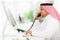 Arabian businessman telephone