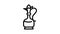 arabian coffee jug line icon animation