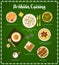 Arabian cuisine meals menu cover vector template