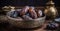 Arabian dates in a decorative bowl , generative ai tools