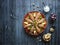 Arabian Fish Kabsa on a wooden background. Fish Biryani. Top view.