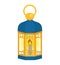 Arabian lantern for ramadan icon flat style. Isolated on white background. Vector illustration.