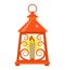 Arabian lantern for ramadan icon flat style. Isolated on white background. Vector illustration.