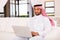Arabian man laptop computer