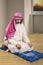 Arabian person doing dhikr