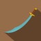 Arabian scimitar sword icon, flat style