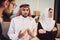 Arabian wife resent on husband at reception