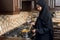 Arabian woman cooking stew in the kitchen