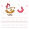 Arabic alphabet worksheet tracing letter learning with drawing chicken