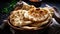 Arabic bread. Flat pita bread. Generative AI