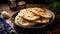 Arabic bread. Flat pita bread. Generative AI