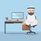 Arabic Businessman Relaxation In Office Illustration Design