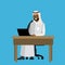 Arabic businessman working at a laptop