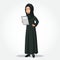 Arabic Businesswoman cartoon Character in traditional clothes holding a  clipboard