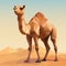 Arabic Camel: Low Poly, Bold Shapes, Hyper-realistic Animal Illustration