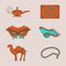 Arabic colorful icons set