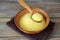 Arabic couscous in a bowl on wooden boards