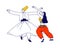 Arabic Dance Concept. Whirling Dervish in Traditional Outfit and Girls in Arab Dress Dancing with Raising Hands