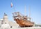 Arabic Dhow in Dubai historical museum.