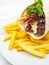 Arabic dish shawarma served with fries