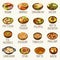 Arabic food vector illustration set