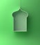 Arabic hanging window shelf on green pastel background.