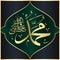 Arabic Hazrat Muhammad name written Vector Drawing