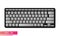 Arabic keyboard in stylish black color with gray keys and symbols. Realistic design. On a white background. Devices for