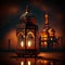 Arabic lantern beautiful background with blank space for write quote for the Muslim feast of the holy month of Ramadan